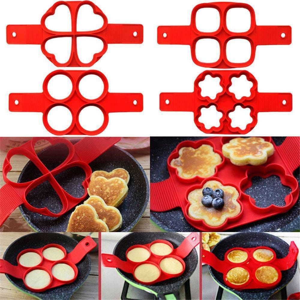 image-Silicone Non Stick Fantastic Egg Pancake Maker Ring Kitchen Baking Omelet Molds Flip Cooker Egg Ring Mold