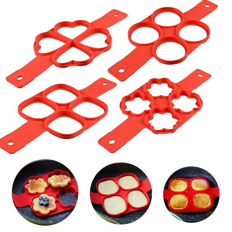 image-Silicone Non Stick Fantastic Egg Pancake Maker Ring Kitchen Baking Omelet Molds Flip Cooker Egg Ring Mold