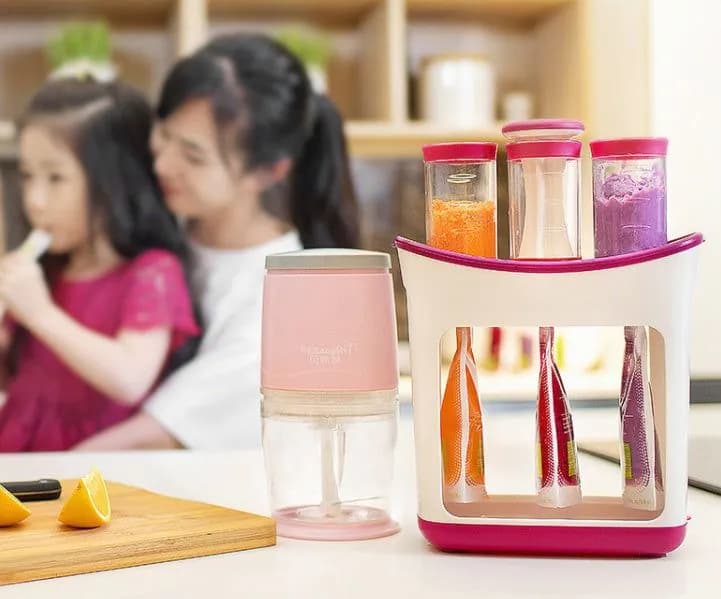 image-Baby Food Maker Squeeze Food Station Organic Food For Newborn Fruit Container Storage