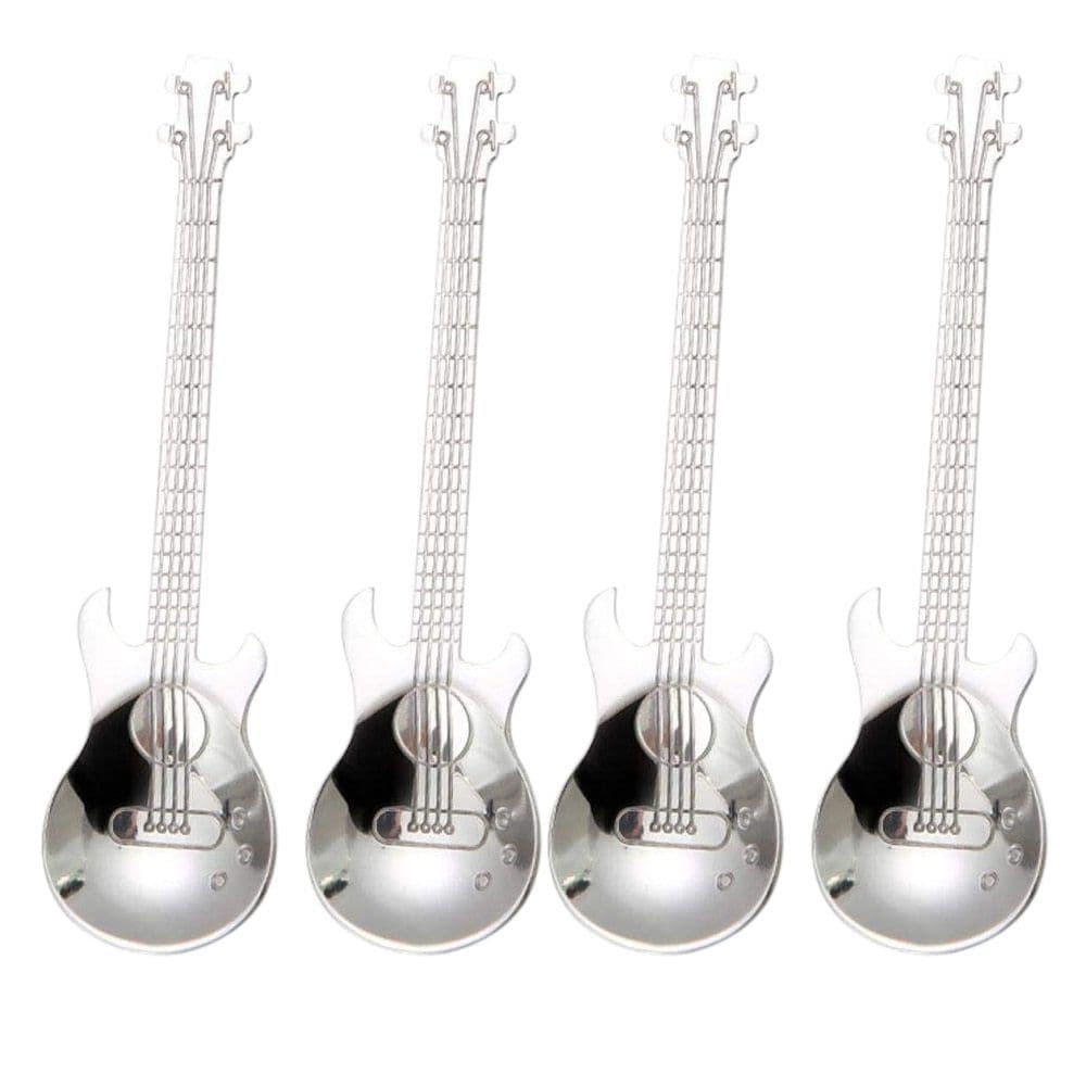 image-Guitar Coffee Spoon Set Stainless Steel Dessert Ice Cream Spoon Tea Spoon Coffee Accessories