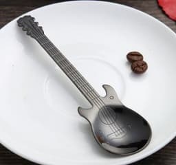 image-Guitar Coffee Spoon Set Stainless Steel Dessert Ice Cream Spoon Tea Spoon Coffee Accessories