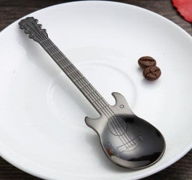 image-Guitar Coffee Spoon Set Stainless Steel Dessert Ice Cream Spoon Tea Spoon Coffee Accessories