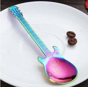 image-Guitar Coffee Spoon Set Stainless Steel Dessert Ice Cream Spoon Tea Spoon Coffee Accessories