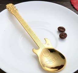 image-Guitar Coffee Spoon Set Stainless Steel Dessert Ice Cream Spoon Tea Spoon Coffee Accessories