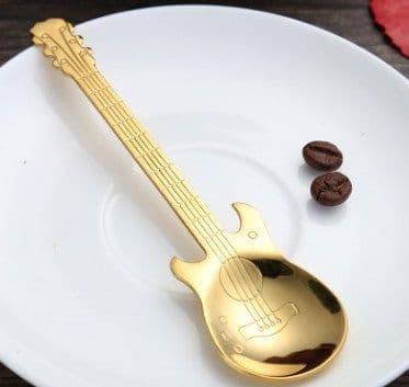 image-Guitar Coffee Spoon Set Stainless Steel Dessert Ice Cream Spoon Tea Spoon Coffee Accessories