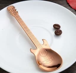 image-Guitar Coffee Spoon Set Stainless Steel Dessert Ice Cream Spoon Tea Spoon Coffee Accessories