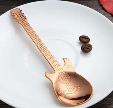 image-Guitar Coffee Spoon Set Stainless Steel Dessert Ice Cream Spoon Tea Spoon Coffee Accessories