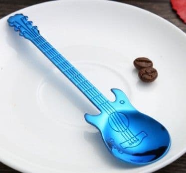 image-Guitar Coffee Spoon Set Stainless Steel Dessert Ice Cream Spoon Tea Spoon Coffee Accessories