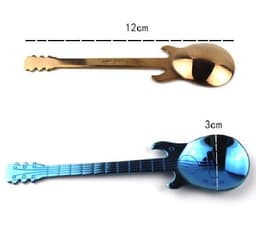 image-Guitar Coffee Spoon Set Stainless Steel Dessert Ice Cream Spoon Tea Spoon Coffee Accessories