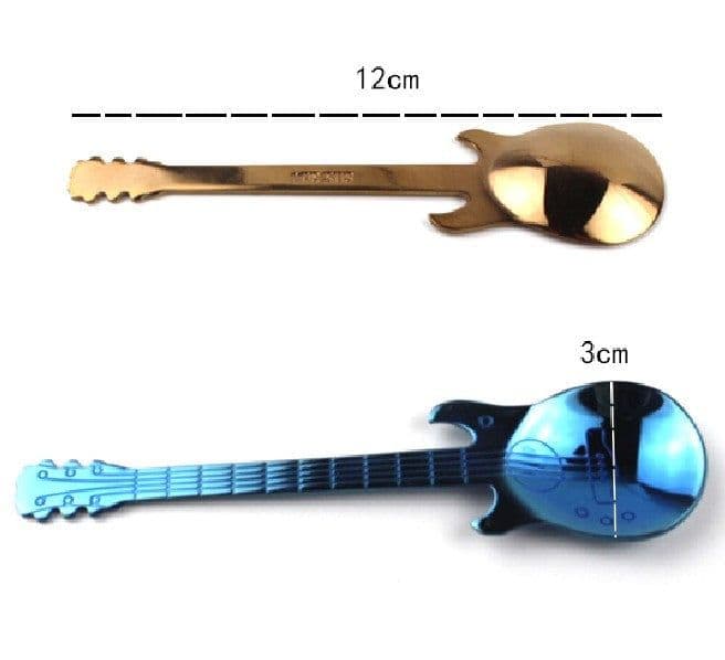 image-Guitar Coffee Spoon Set Stainless Steel Dessert Ice Cream Spoon Tea Spoon Coffee Accessories