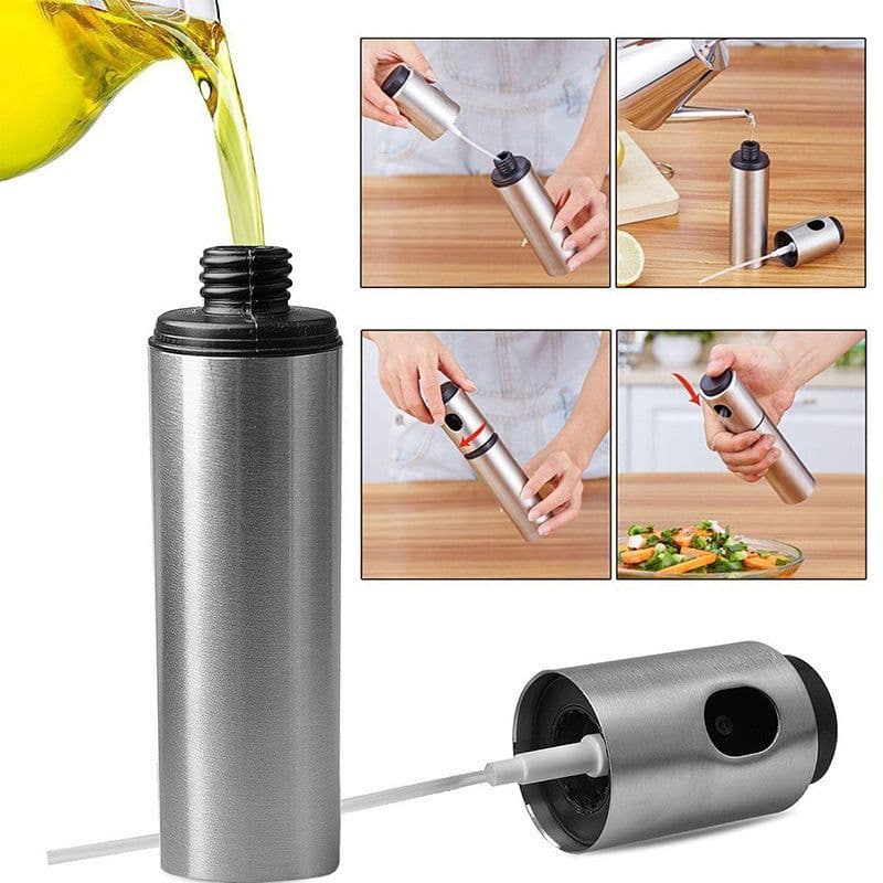 image-Stainless Steel Cooking Spray Oil Can