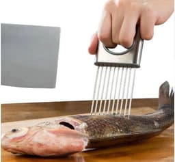 image-Multifunction Stainless Steel Onion Cutter Chopper Slicer Vegetable Cutting Loose Meat Lemon Tomato Slicing Gadget