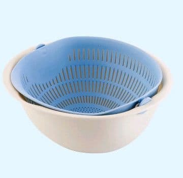 image-Portable detachable double-layer hollow fruit and vegetable cleaning drain basket Washed rice noodles