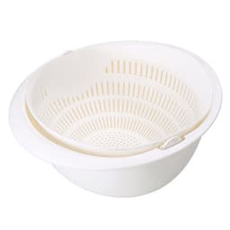 image-Portable detachable double-layer hollow fruit and vegetable cleaning drain basket Washed rice noodles