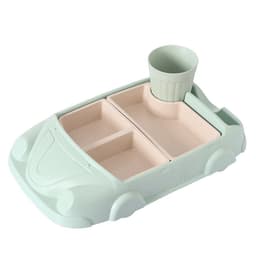 image-Bamboo fiber cartoon car children's plate
