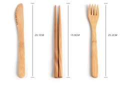 image-Bamboo Utensils Wooden Travel Cutlery Set Reusable Utensils With Pouch Camping Utensils Zero Waste Fork Spoon Knife Flatware Set