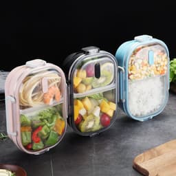 image-Portable Children's Lunch Box, 304 Stainless Steel Bento, Kitchen Leak Proof Food Box for Kids