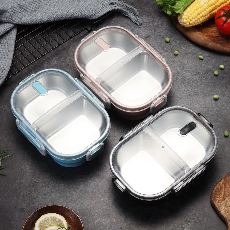 image-Portable Children's Lunch Box, 304 Stainless Steel Bento, Kitchen Leak Proof Food Box for Kids