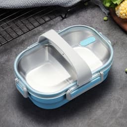image-Portable Children's Lunch Box, 304 Stainless Steel Bento, Kitchen Leak Proof Food Box for Kids
