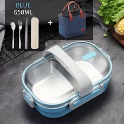 image-Portable Children's Lunch Box, 304 Stainless Steel Bento, Kitchen Leak Proof Food Box for Kids