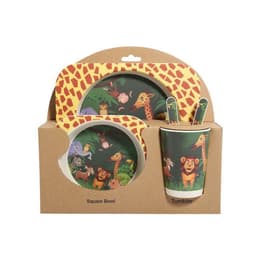 image-Five-piece Bamboo Fiber Children's Tableware Bowl And Dish Set
