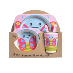 image-Five-piece Bamboo Fiber Children's Tableware Bowl And Dish Set
