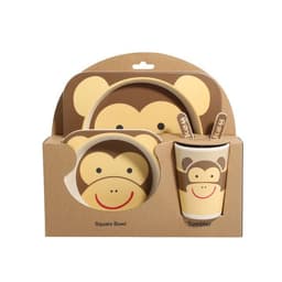image-Five-piece Bamboo Fiber Children's Tableware Bowl And Dish Set