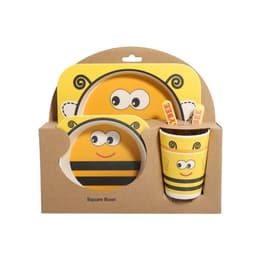 image-Five-piece Bamboo Fiber Children's Tableware Bowl And Dish Set