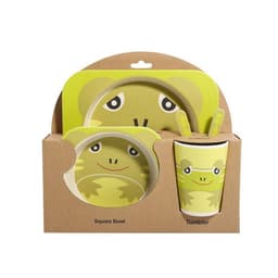 image-Five-piece Bamboo Fiber Children's Tableware Bowl And Dish Set