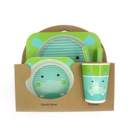 image-Five-piece Bamboo Fiber Children's Tableware Bowl And Dish Set
