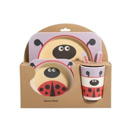 image-Five-piece Bamboo Fiber Children's Tableware Bowl And Dish Set