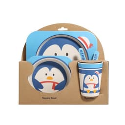 image-Five-piece Bamboo Fiber Children's Tableware Bowl And Dish Set