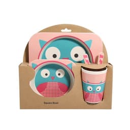 image-Five-piece Bamboo Fiber Children's Tableware Bowl And Dish Set