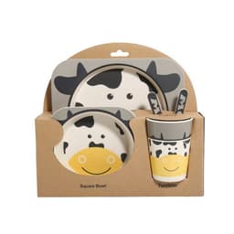 image-Five-piece Bamboo Fiber Children's Tableware Bowl And Dish Set