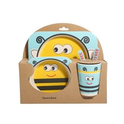 image-Five-piece Bamboo Fiber Children's Tableware Bowl And Dish Set