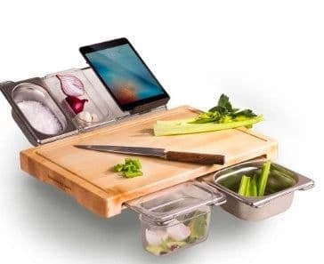 image-Vegetable Kitchen Cutting Board With Trays Storage Box Smooth Multifunction Practical Fruit Meat Bamboo Food Chopping Board