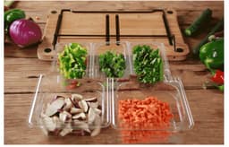 image-Vegetable Kitchen Cutting Board With Trays Storage Box Smooth Multifunction Practical Fruit Meat Bamboo Food Chopping Board