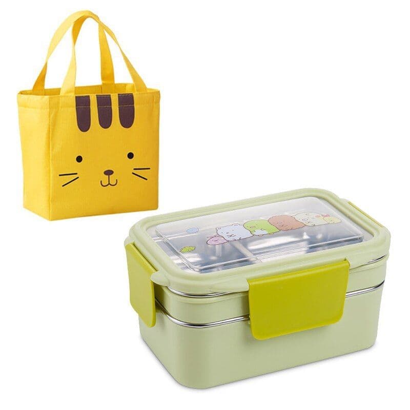 image-Stainless steel lunch box double lunch box
