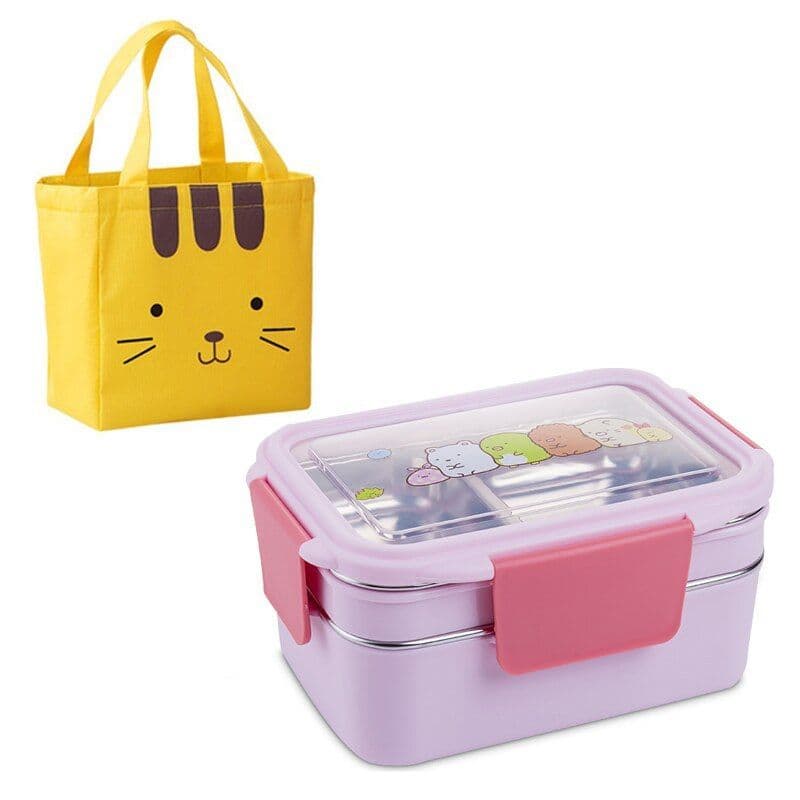 image-Stainless steel lunch box double lunch box