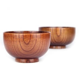 image-Wooden Bowl Japanese Style Wood Rice Soup Bowl Salad Bowl Food Container Large Small Bowl for Kids Tableware Wooden Utensils
