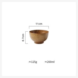 image-Wooden Bowl Japanese Style Wood Rice Soup Bowl Salad Bowl Food Container Large Small Bowl for Kids Tableware Wooden Utensils