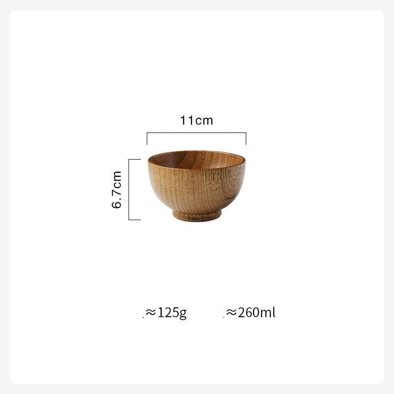 image-Wooden Bowl Japanese Style Wood Rice Soup Bowl Salad Bowl Food Container Large Small Bowl for Kids Tableware Wooden Utensils