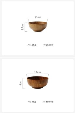 image-Wooden Bowl Japanese Style Wood Rice Soup Bowl Salad Bowl Food Container Large Small Bowl for Kids Tableware Wooden Utensils