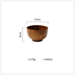 image-Wooden Bowl Japanese Style Wood Rice Soup Bowl Salad Bowl Food Container Large Small Bowl for Kids Tableware Wooden Utensils