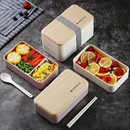 image-Japanese bento box office worker ins double separated lunch box