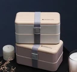 image-Japanese bento box office worker ins double separated lunch box