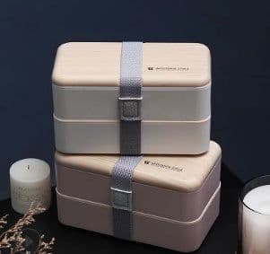 image-Japanese bento box office worker ins double separated lunch box