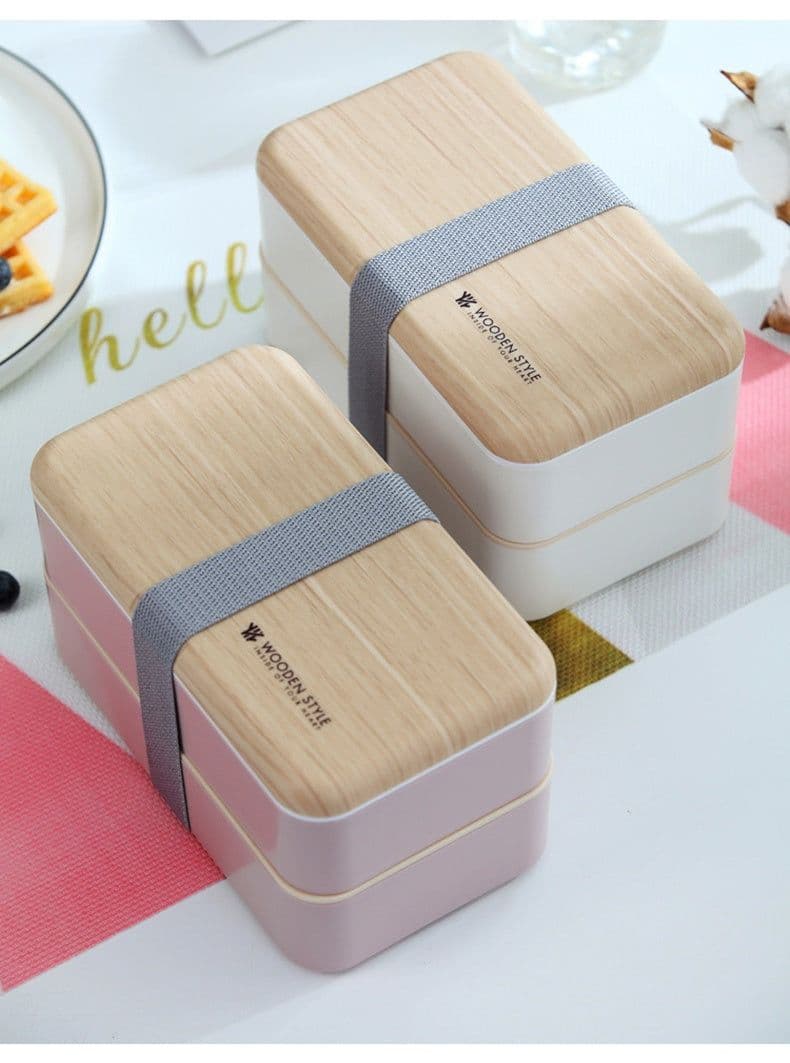image-Japanese bento box office worker ins double separated lunch box