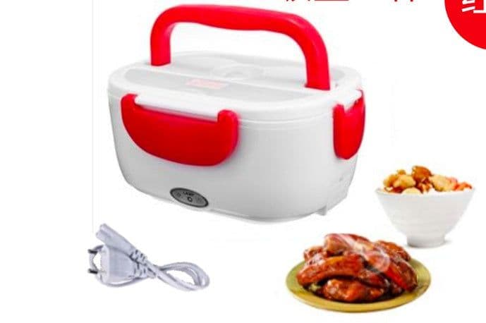 image-Electric lunch box food grade plastic 110v 220v plug in lunch box household appliances gift