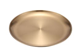 image-Retro Metal Round Tray Stainless Steel Snack Fruit Tray Jewelry Storage Tray European Style Dinner Plates